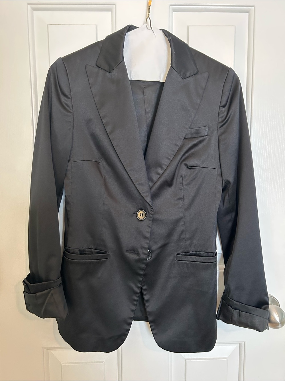 H&M Black Satin-Look Women's Blazer Jacket